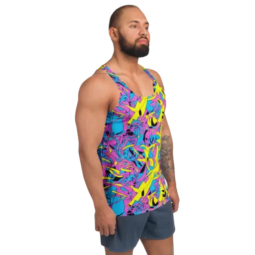 Neon Jive on a Men's Tank Top