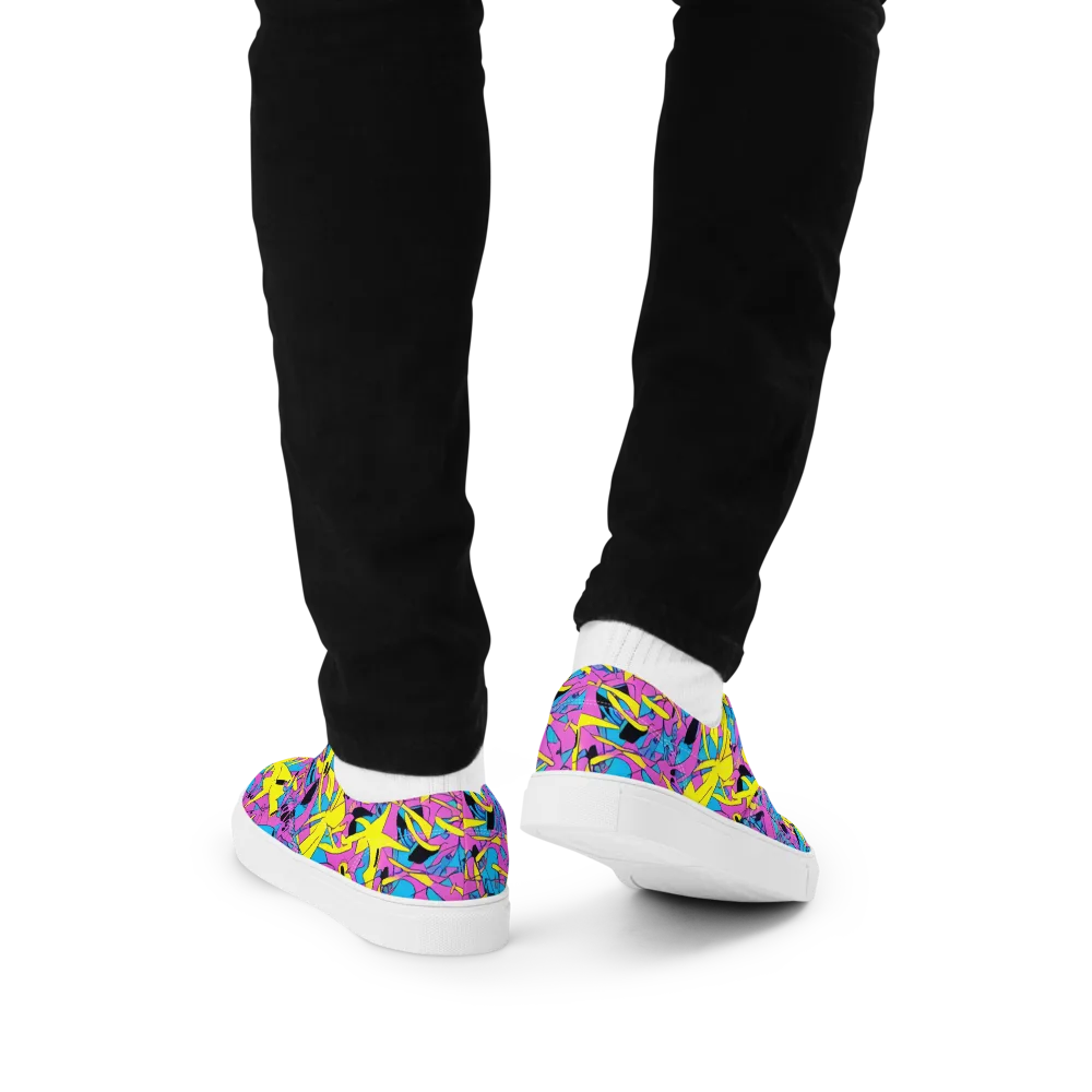 Neon Jive on Men's Lace-Up Canvas Shoes — Back