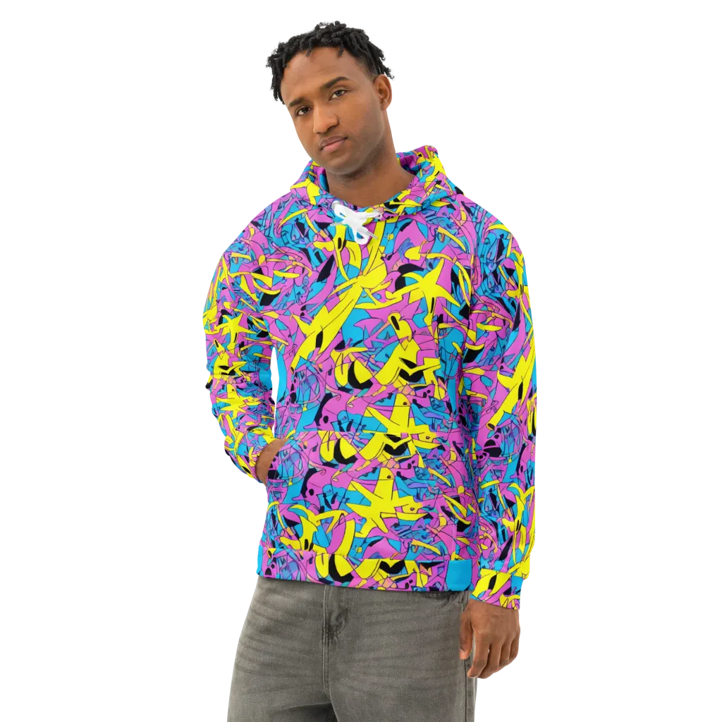 Neon Jive on Cotton Hoodie — Left Front