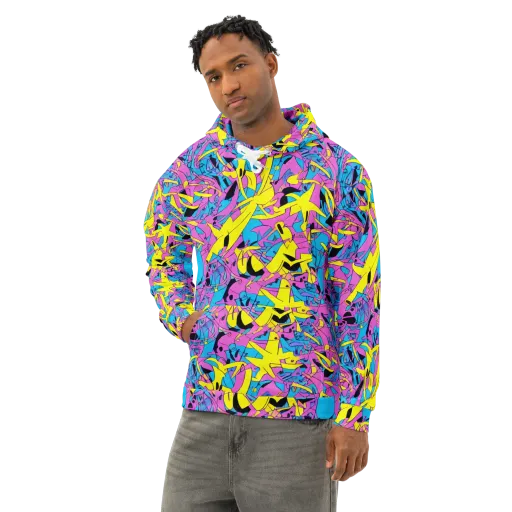 Neon Jive on a Cotton Hoodie