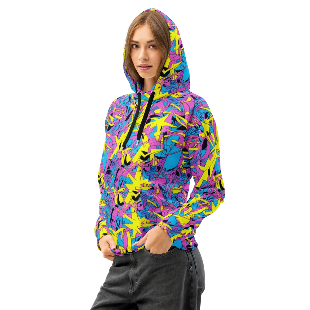 Neon Jive on Cotton Hoodie — Left Front