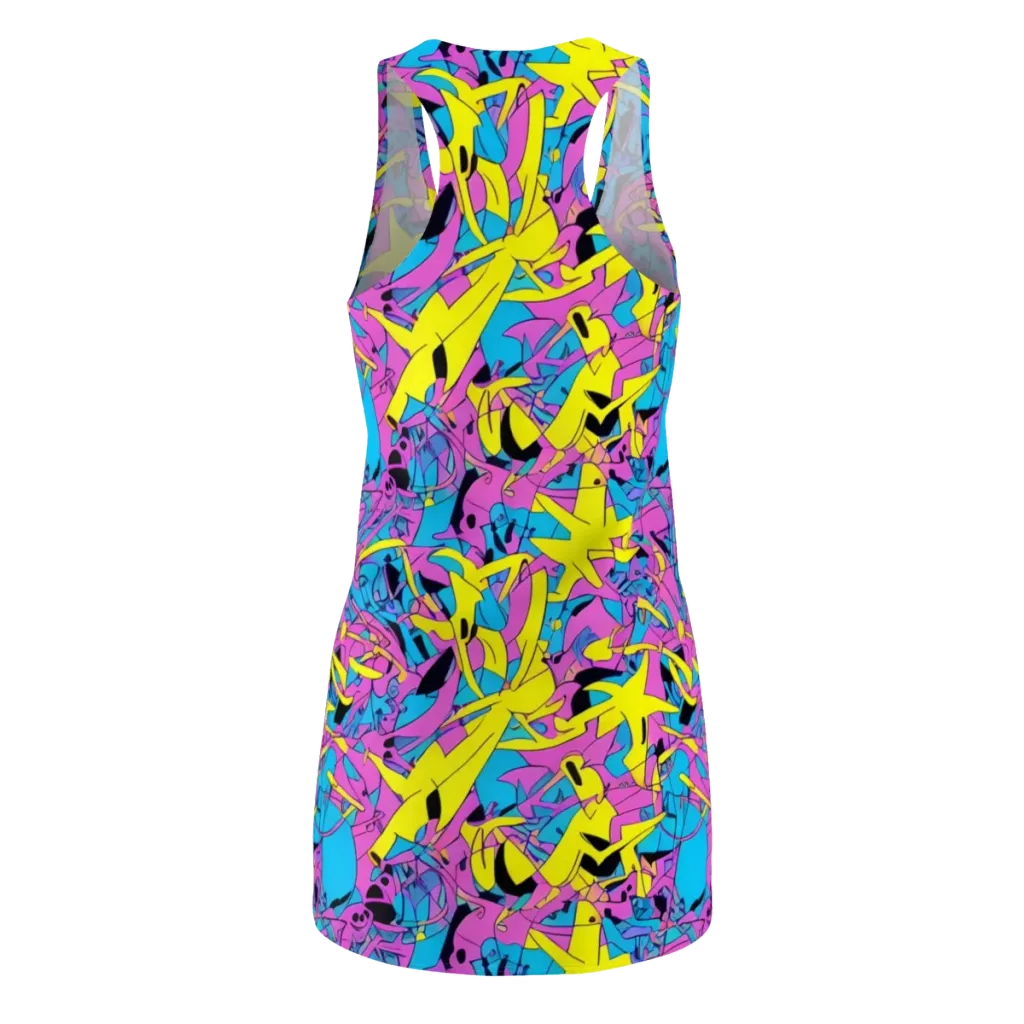 Neon Jive on Racerback Dress — Back