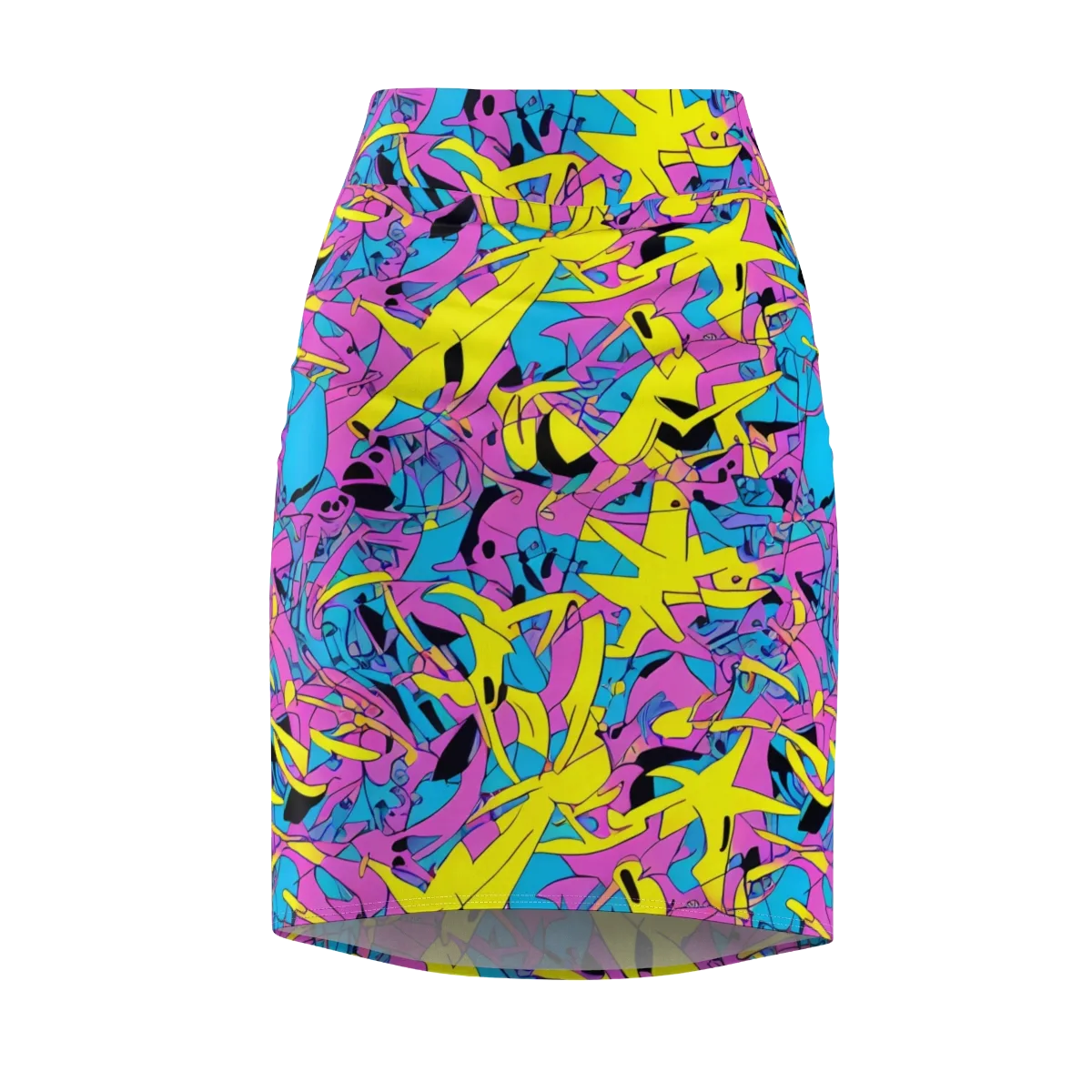 Neon Jive on Pencil Skirt — Front