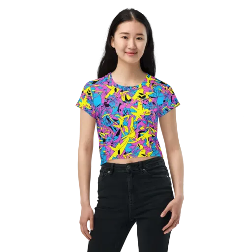 Neon Jive on a Crop Tee