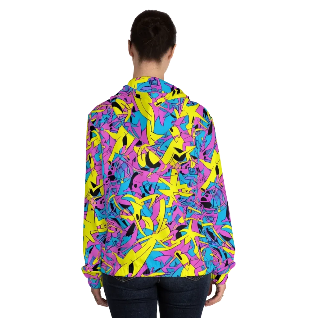 Neon Jive on Women's Full-Zip Hoodie — Back On Person