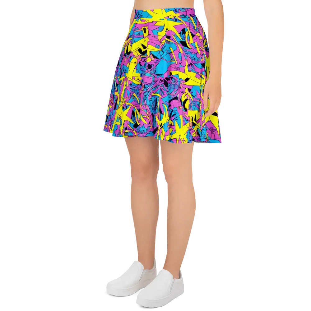 Neon Jive on Skater Skirt — Left