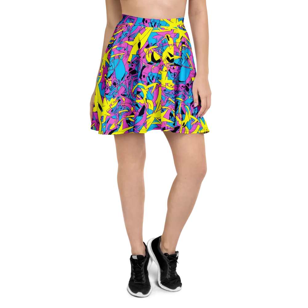 Neon Jive on Skater Skirt — Front