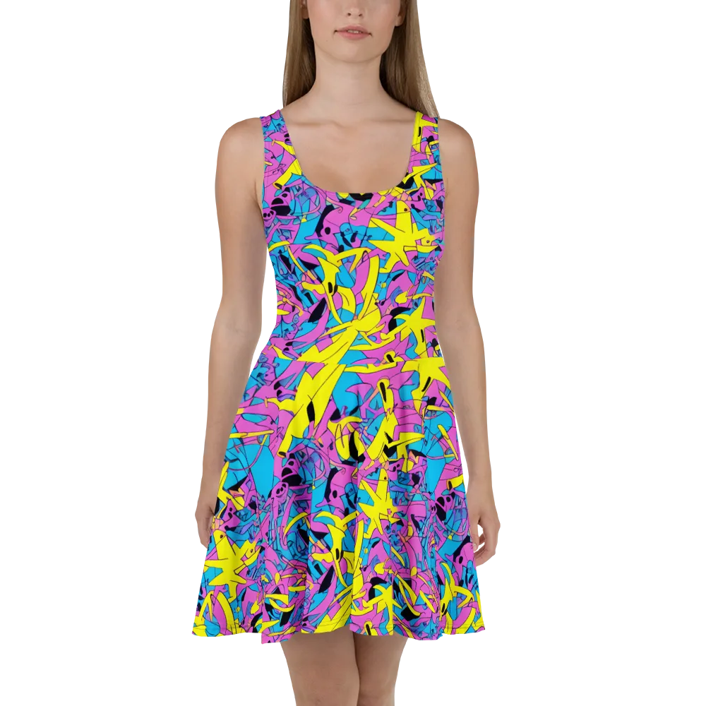 Neon Jive on Skater Dress — Front