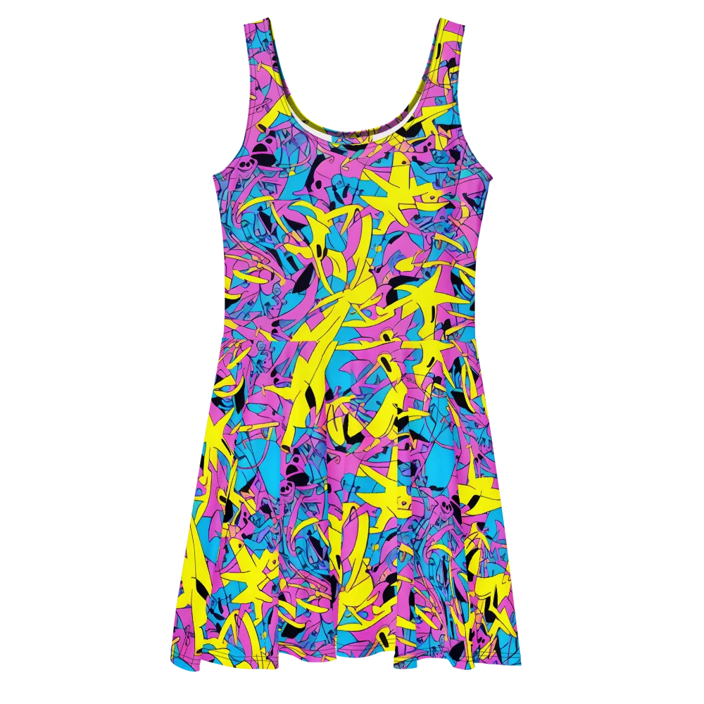 Neon Jive on Skater Dress — Front