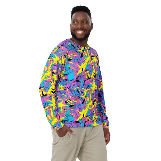 Neon Jive on a Sweatshirt