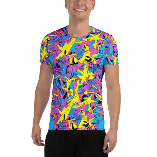 Neon Jive on a Men's Athletic T-Shirt