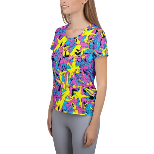 Neon Jive on a Women's Athletic T-Shirt