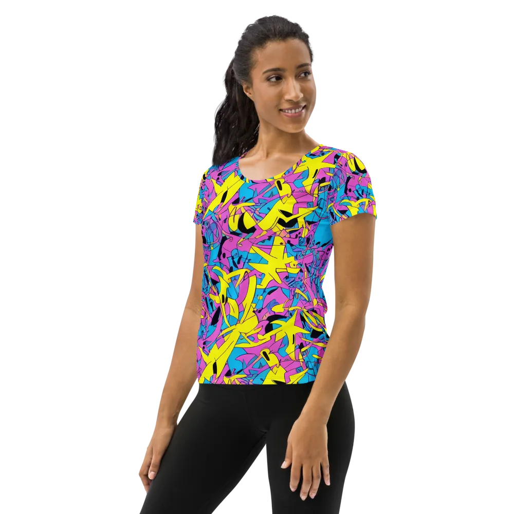 Neon Jive on Women's Athletic T-Shirt — Left
