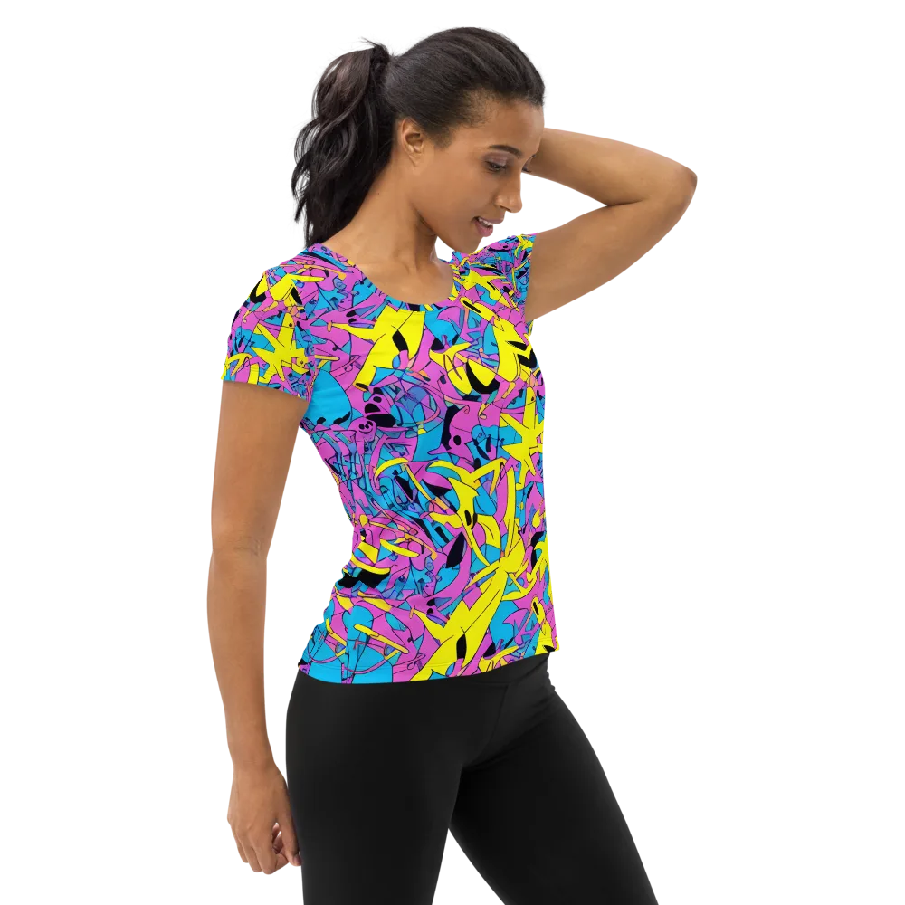 Neon Jive on Women's Athletic T-Shirt — Right