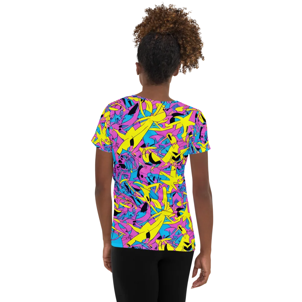 Neon Jive on Women's Athletic T-Shirt — Back