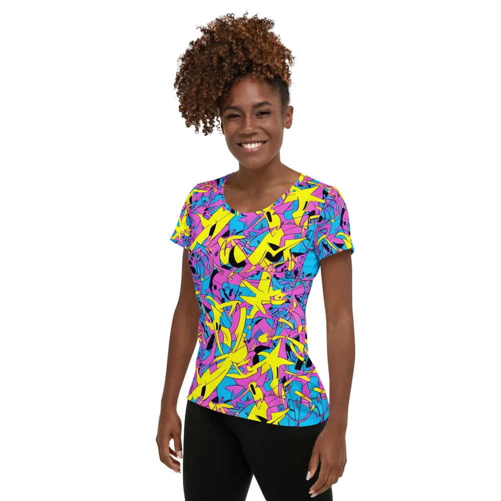 Neon Jive on Women's Athletic T-Shirt — Left
