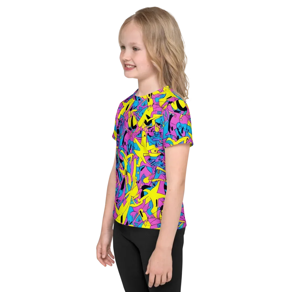 Neon Jive on Kids Crew Neck T-Shirt — Left