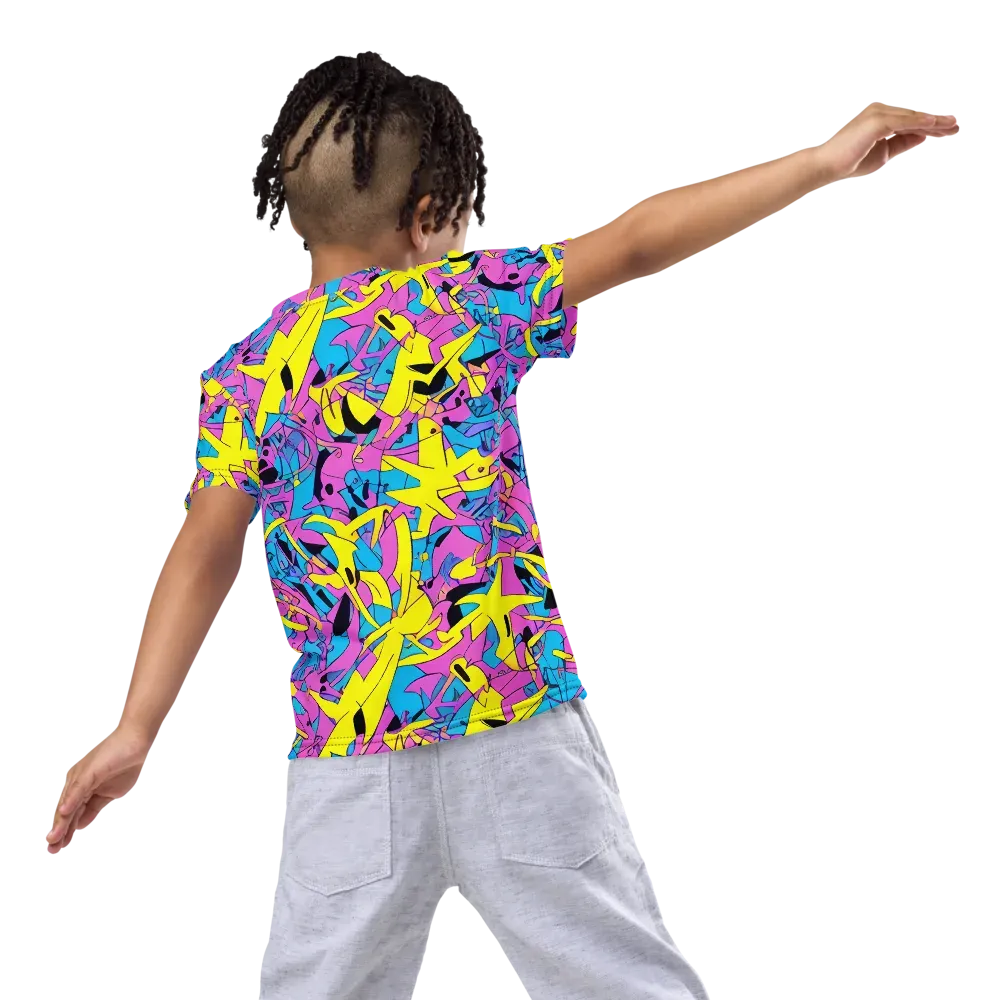 Neon Jive on Kids Crew Neck T-Shirt — Back