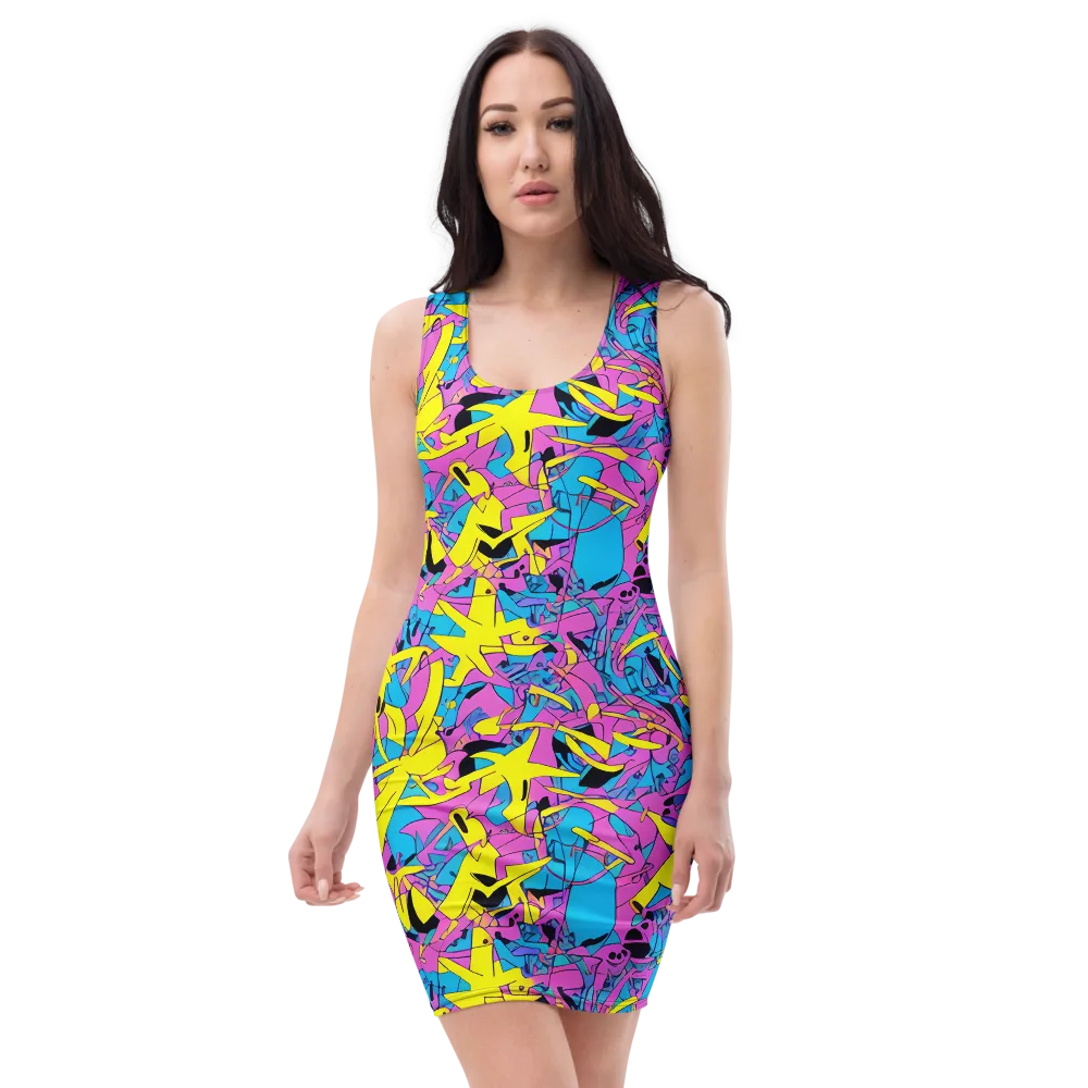 Neon Jive on Bodycon Dress — Front