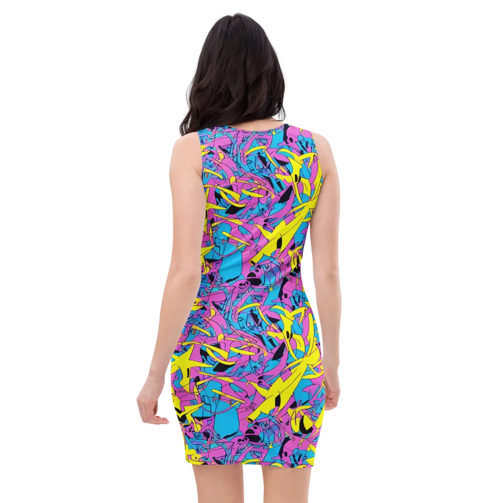 Neon Jive on Bodycon Dress — Back
