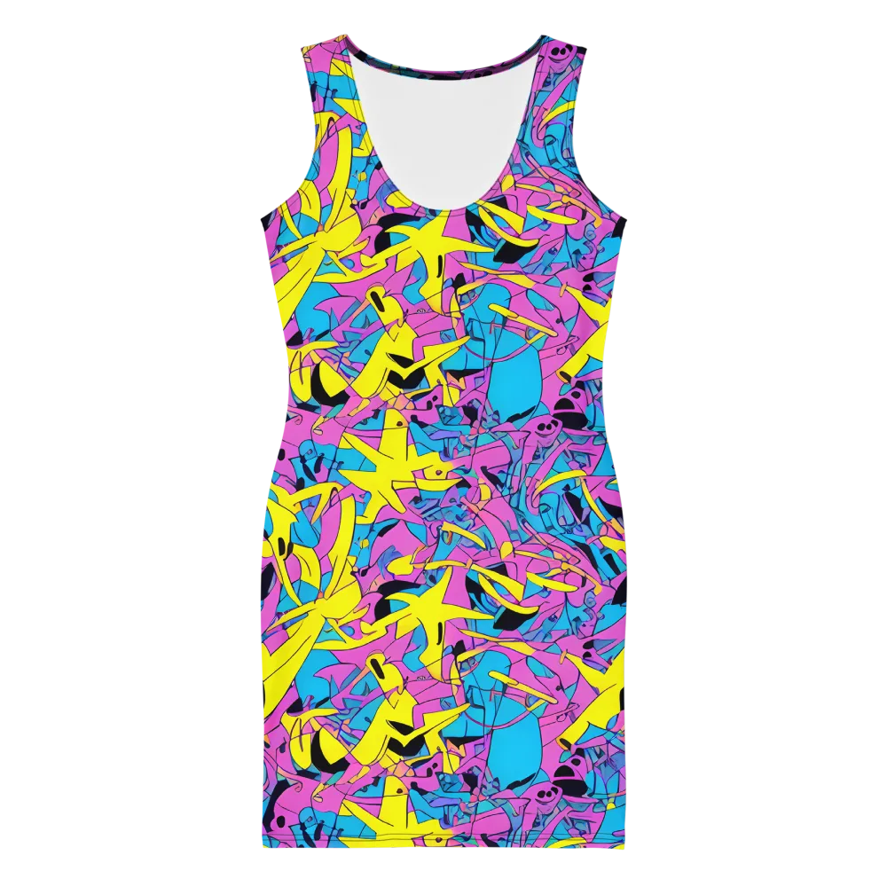 Neon Jive on Bodycon Dress — Front