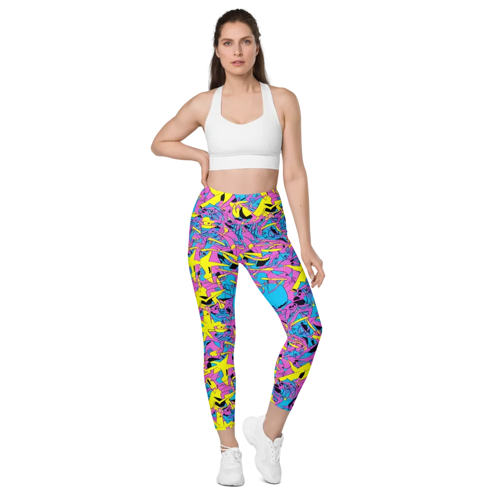 Neon Jive on Leggings with Pockets — Front