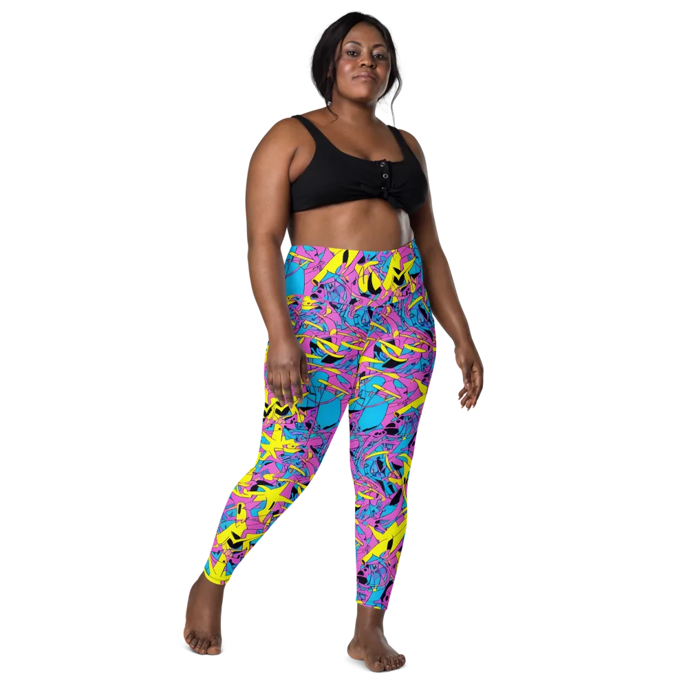 Neon Jive on Leggings with Pockets — Front