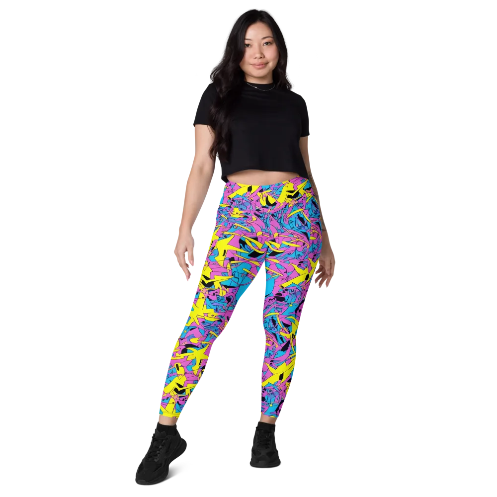 Neon Jive on Leggings with Pockets — Front