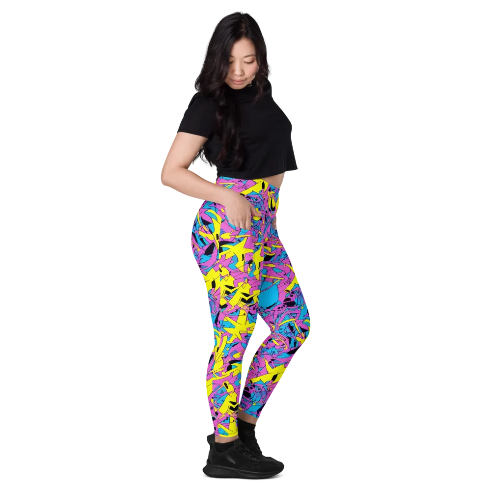 Neon Jive on Leggings with Pockets — Right