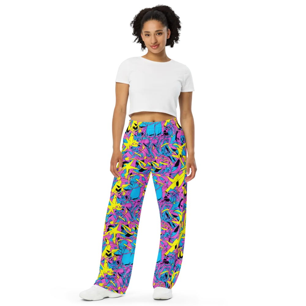 Neon Jive on Wide-Leg Pants — Front