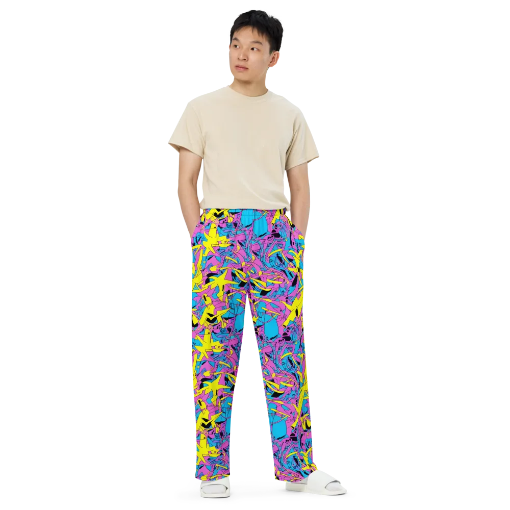 Neon Jive on Wide-Leg Pants — Front