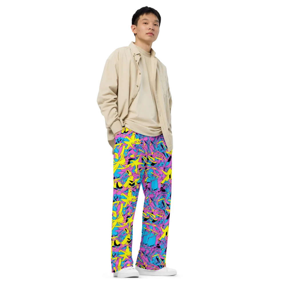 Neon Jive on Wide-Leg Pants — Right Front