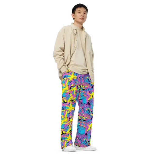 Neon Jive on a Wide-Leg Pants