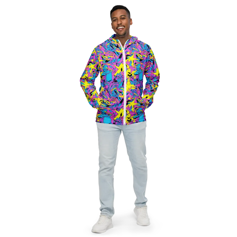 Neon Jive on Men's Windbreaker — Front