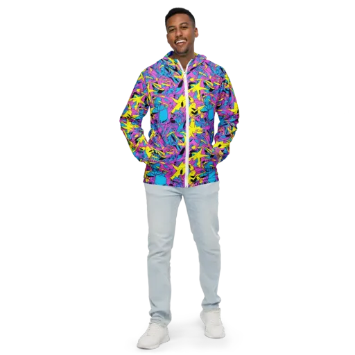 Neon Jive on a Men's Windbreaker