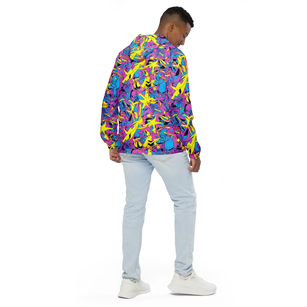 Neon Jive on Men's Windbreaker — Back