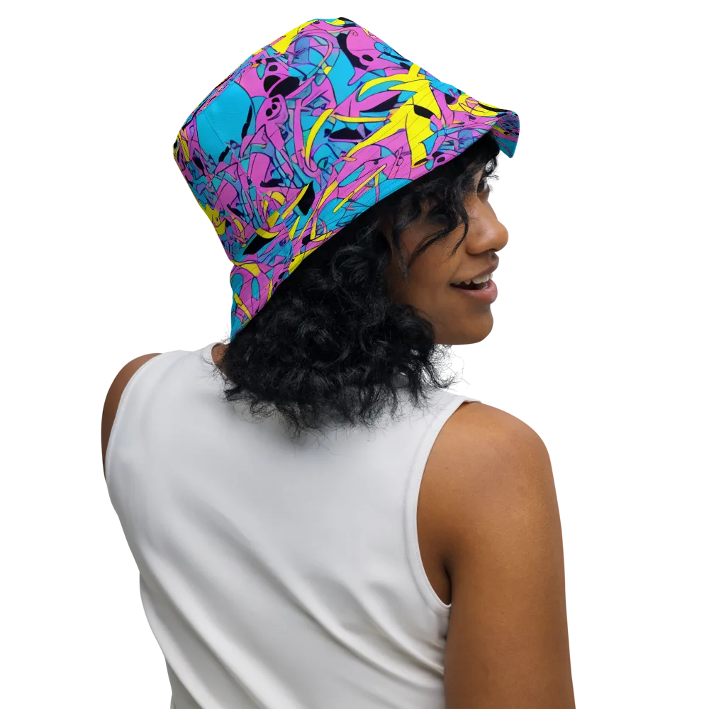 Neon Jive on Reversible Bucket Hat — Right Outside