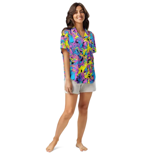Neon Jive on a Women's Short Sleeve Pajama Top