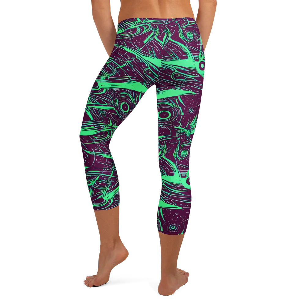 Acid Current on Capri Leggings — Back