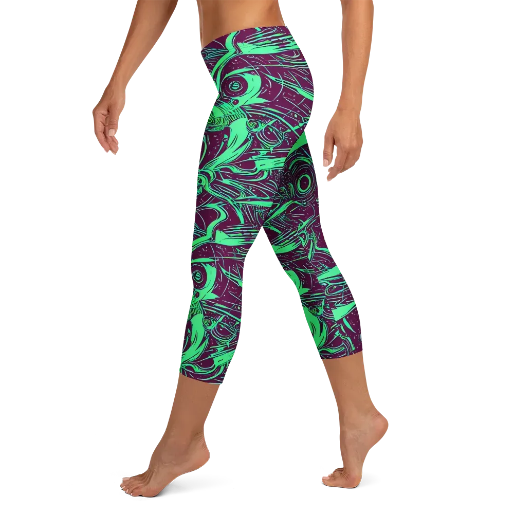Acid Current on Capri Leggings — Left