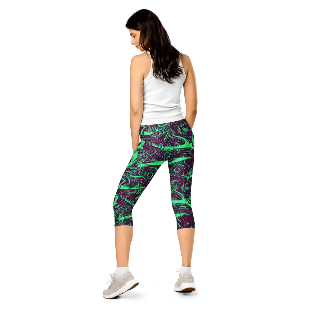 Acid Current on Capri Leggings — Back