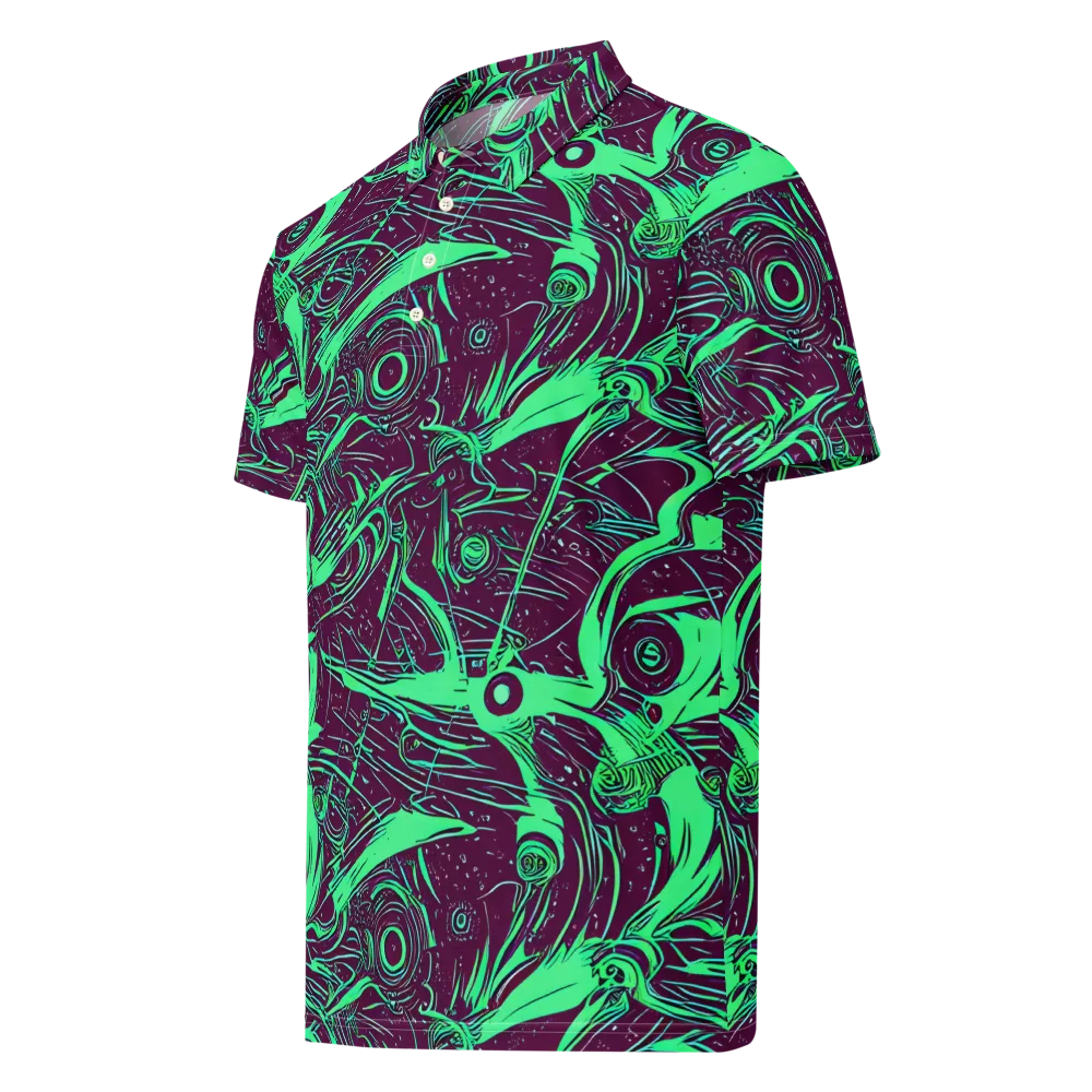 Acid Current on Men's Slim Fit Polo Shirt — Left Front