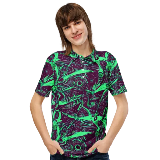 Acid Current on a Men's Slim Fit Polo Shirt
