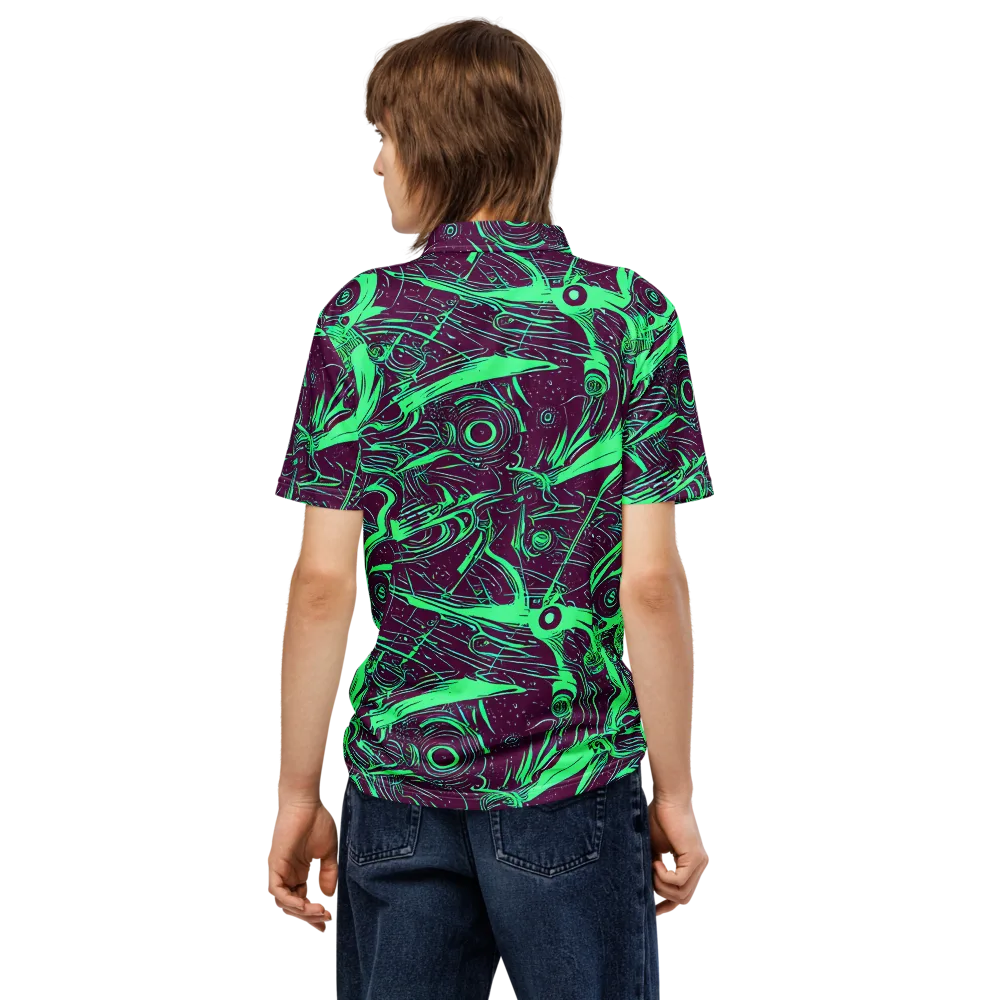 Acid Current on Men's Slim Fit Polo Shirt — Back