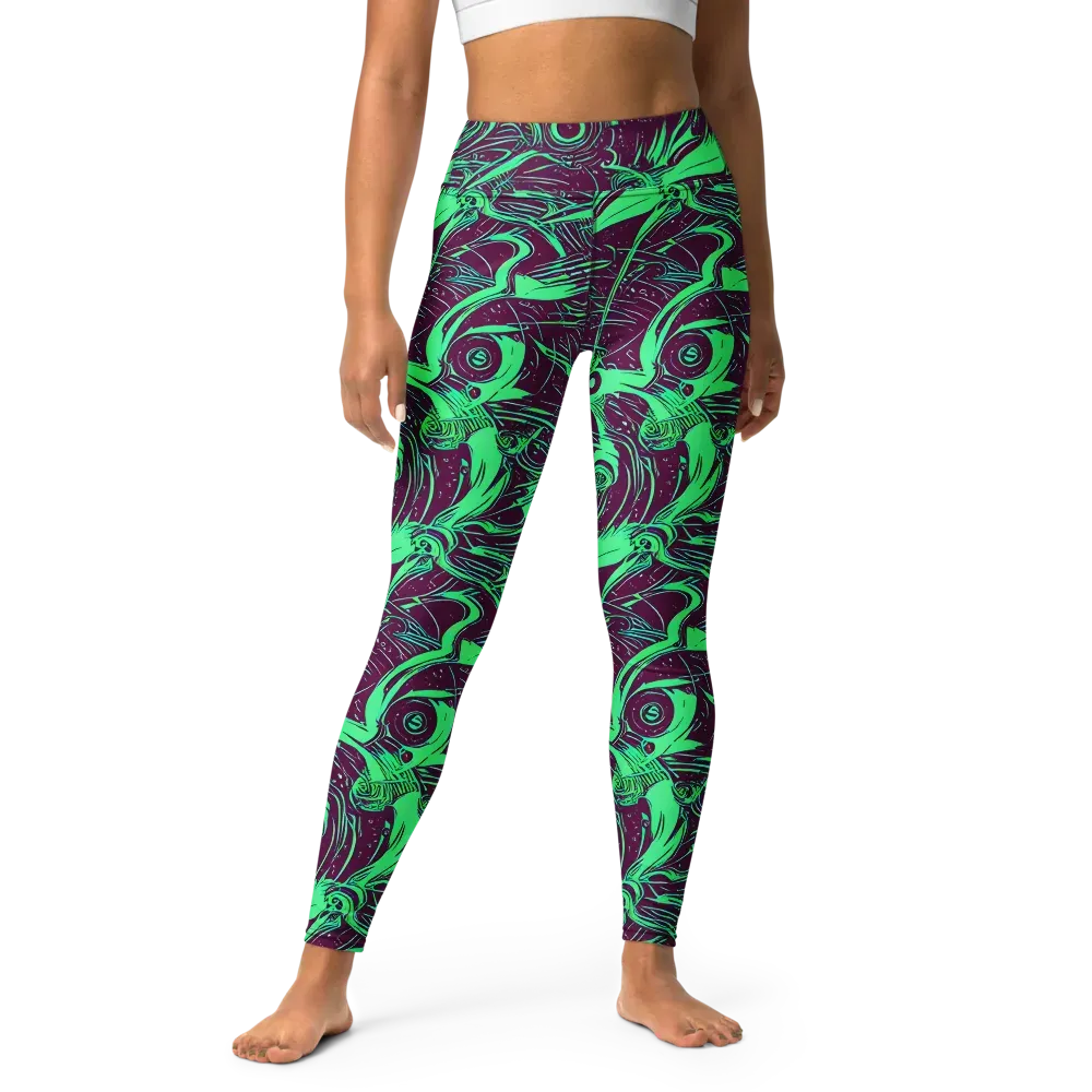 Acid Current on Yoga Leggings — Front