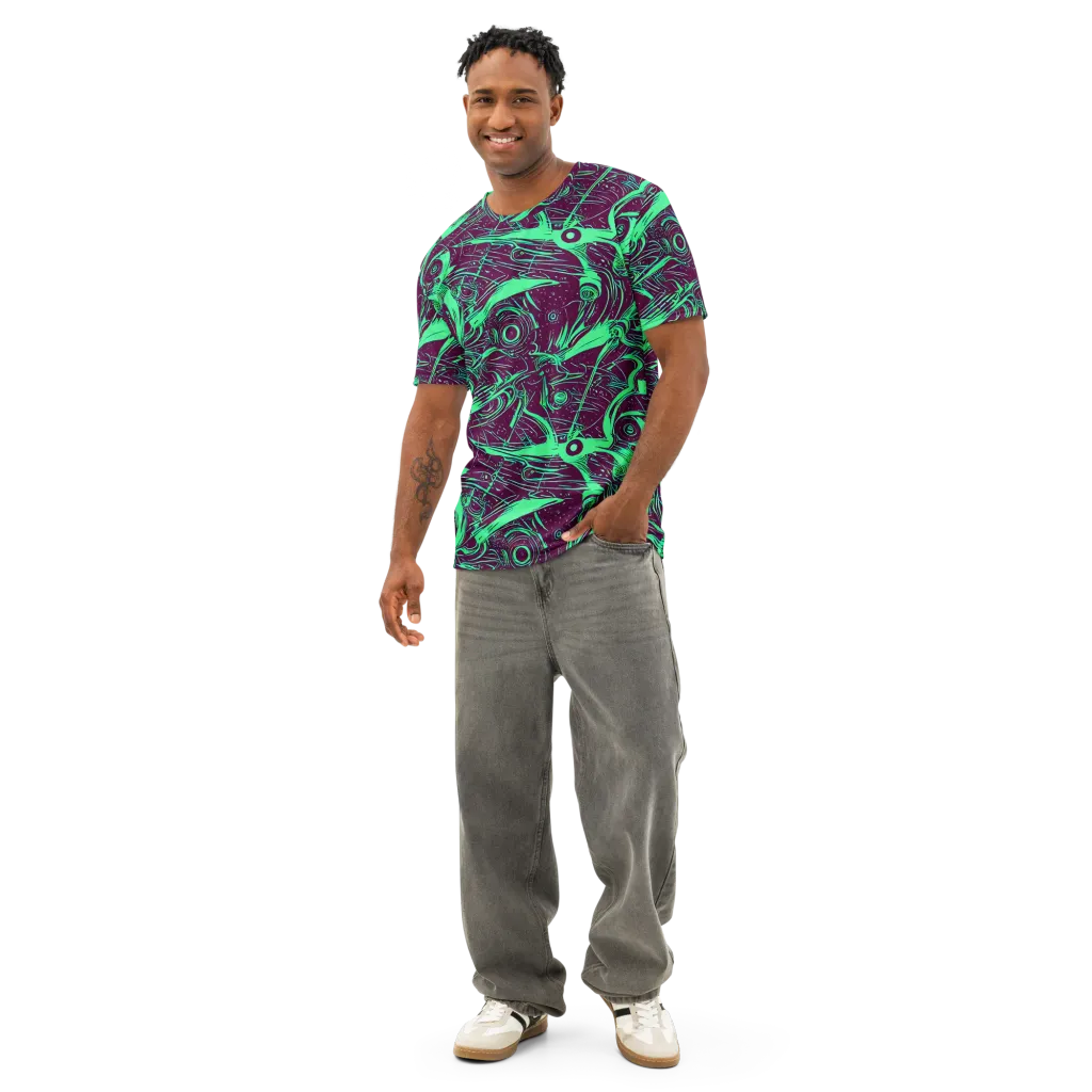 Acid Current on Men's Cotton Crew Neck T-Shirt — Front
