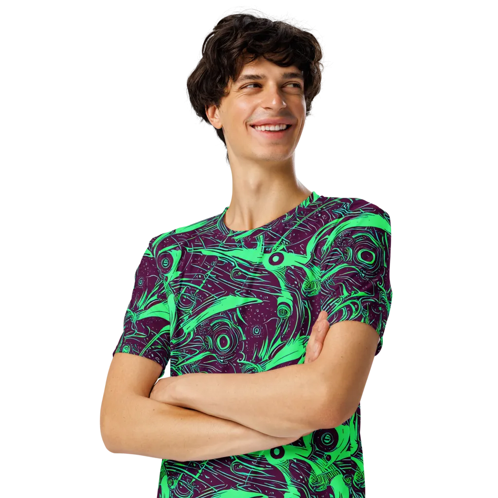 Acid Current on Men's Crew Neck T-Shirt — Left Front