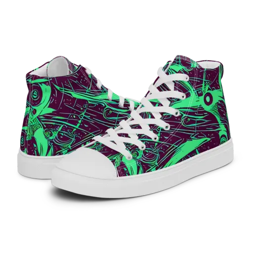 Acid Current on a Men's High Top Canvas Shoes