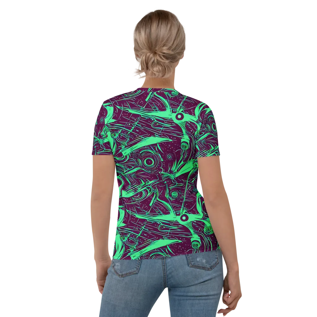 Acid Current on Women's Crew Neck T-Shirt — Back