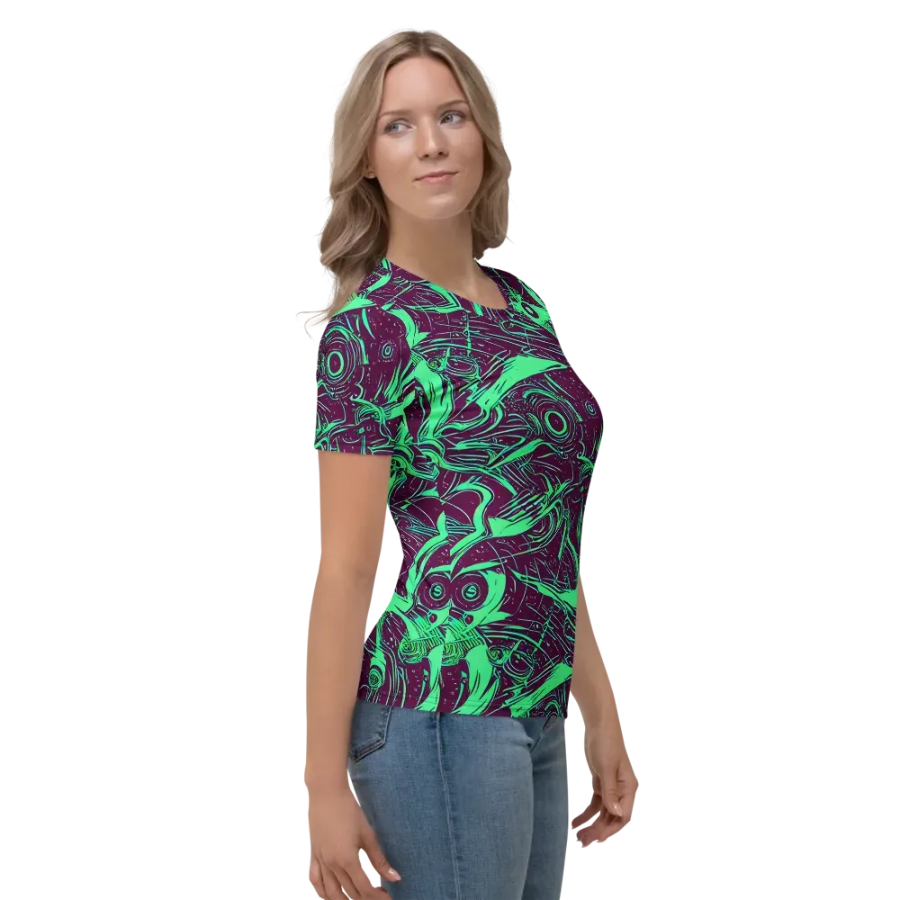 Acid Current on Women's Crew Neck T-Shirt — Right